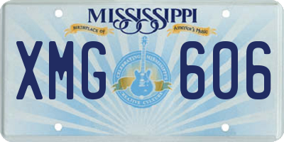 MS license plate XMG606