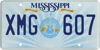 MS license plate XMG607