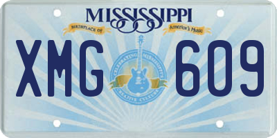 MS license plate XMG609