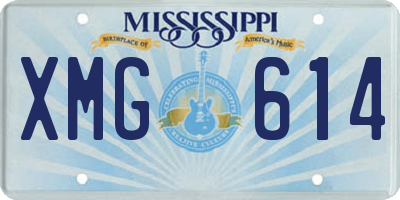 MS license plate XMG614