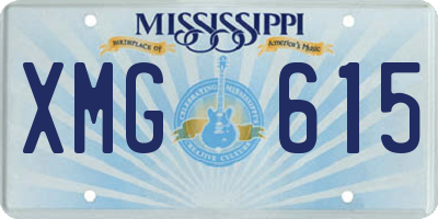 MS license plate XMG615