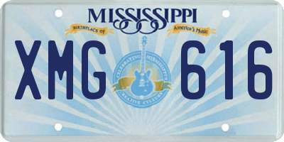 MS license plate XMG616