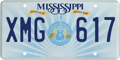 MS license plate XMG617