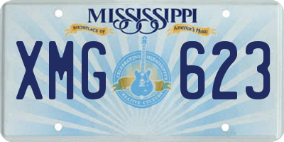 MS license plate XMG623