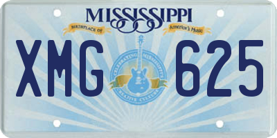 MS license plate XMG625