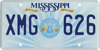 MS license plate XMG626
