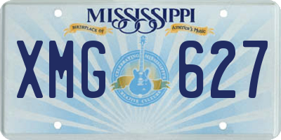 MS license plate XMG627