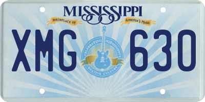 MS license plate XMG630