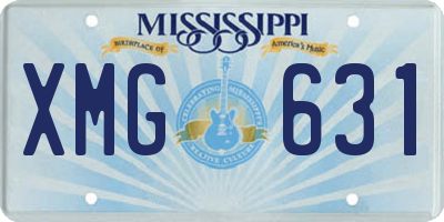 MS license plate XMG631