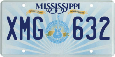 MS license plate XMG632