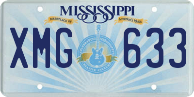 MS license plate XMG633
