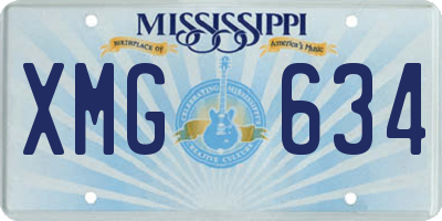 MS license plate XMG634