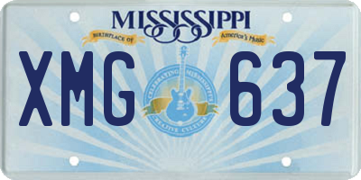 MS license plate XMG637