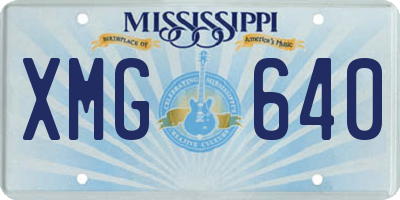 MS license plate XMG640