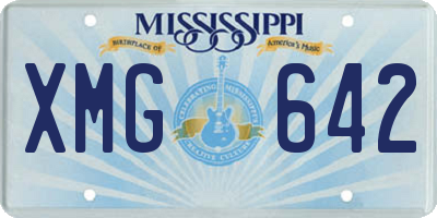 MS license plate XMG642