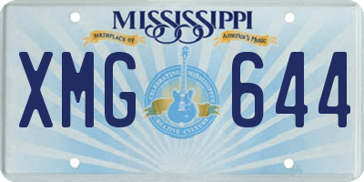 MS license plate XMG644