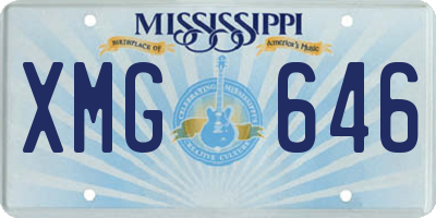MS license plate XMG646