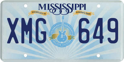 MS license plate XMG649