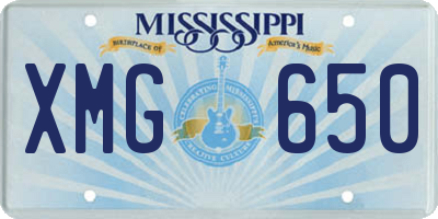 MS license plate XMG650