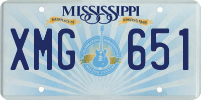 MS license plate XMG651