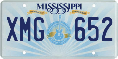 MS license plate XMG652