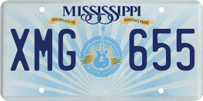 MS license plate XMG655