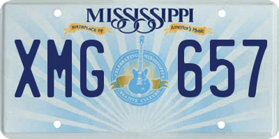 MS license plate XMG657