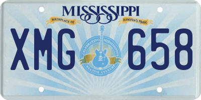 MS license plate XMG658