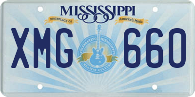 MS license plate XMG660