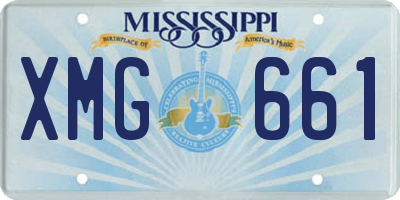 MS license plate XMG661
