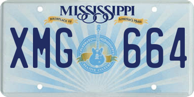 MS license plate XMG664