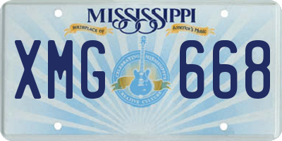 MS license plate XMG668