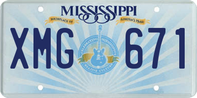 MS license plate XMG671