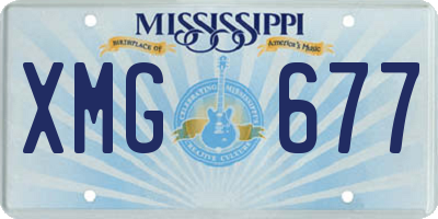 MS license plate XMG677