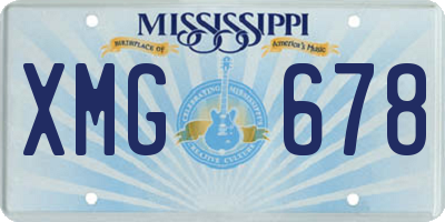 MS license plate XMG678