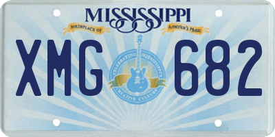 MS license plate XMG682