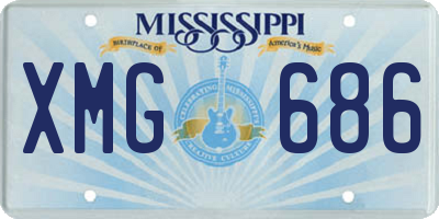 MS license plate XMG686