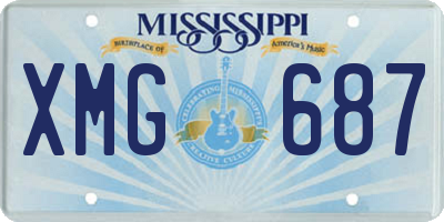 MS license plate XMG687