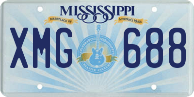 MS license plate XMG688