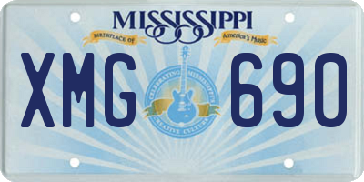MS license plate XMG690