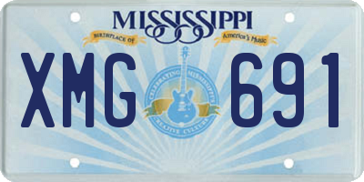 MS license plate XMG691