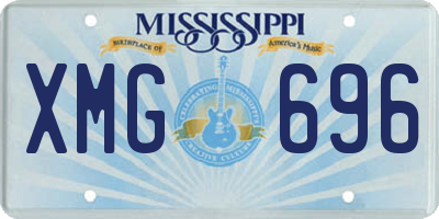 MS license plate XMG696