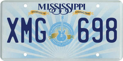 MS license plate XMG698
