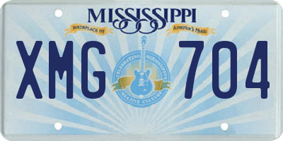 MS license plate XMG704