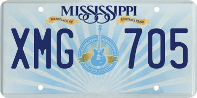 MS license plate XMG705
