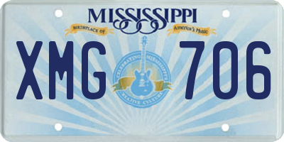 MS license plate XMG706