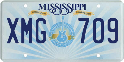 MS license plate XMG709