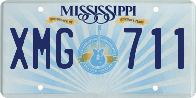 MS license plate XMG711