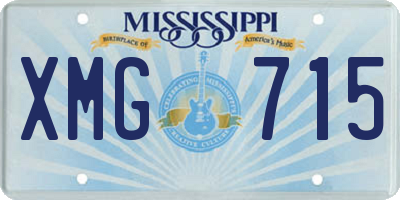 MS license plate XMG715