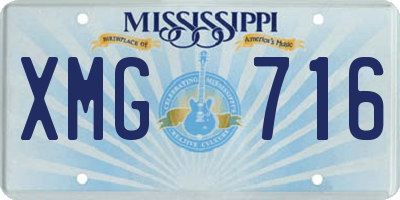 MS license plate XMG716